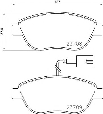 HELLA PAGID 8db355015791 -  Комплект тормозных колодок, дисковый тормоз